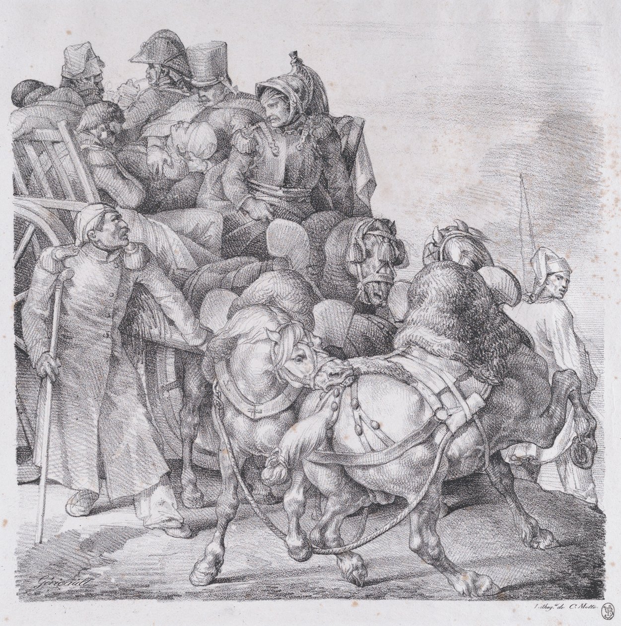 Chariot Chargé de Soldats Blessés, 1818 - Theodore Gericault