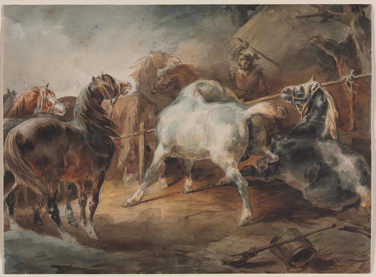 Chevaux combattants, vers 1820 - Theodore Gericault