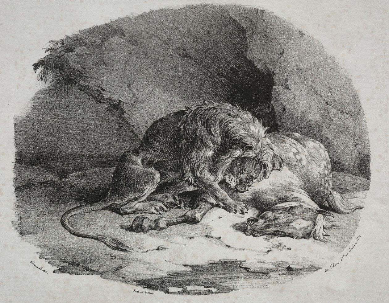 Cheval dévoré par un lion - Theodore Gericault