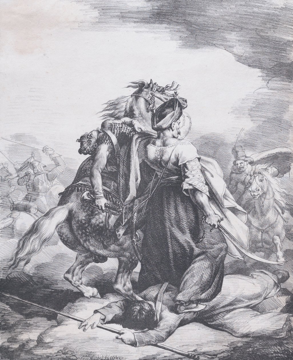 Mamelouk défendant un trompette blessé, 1818 - Theodore Gericault