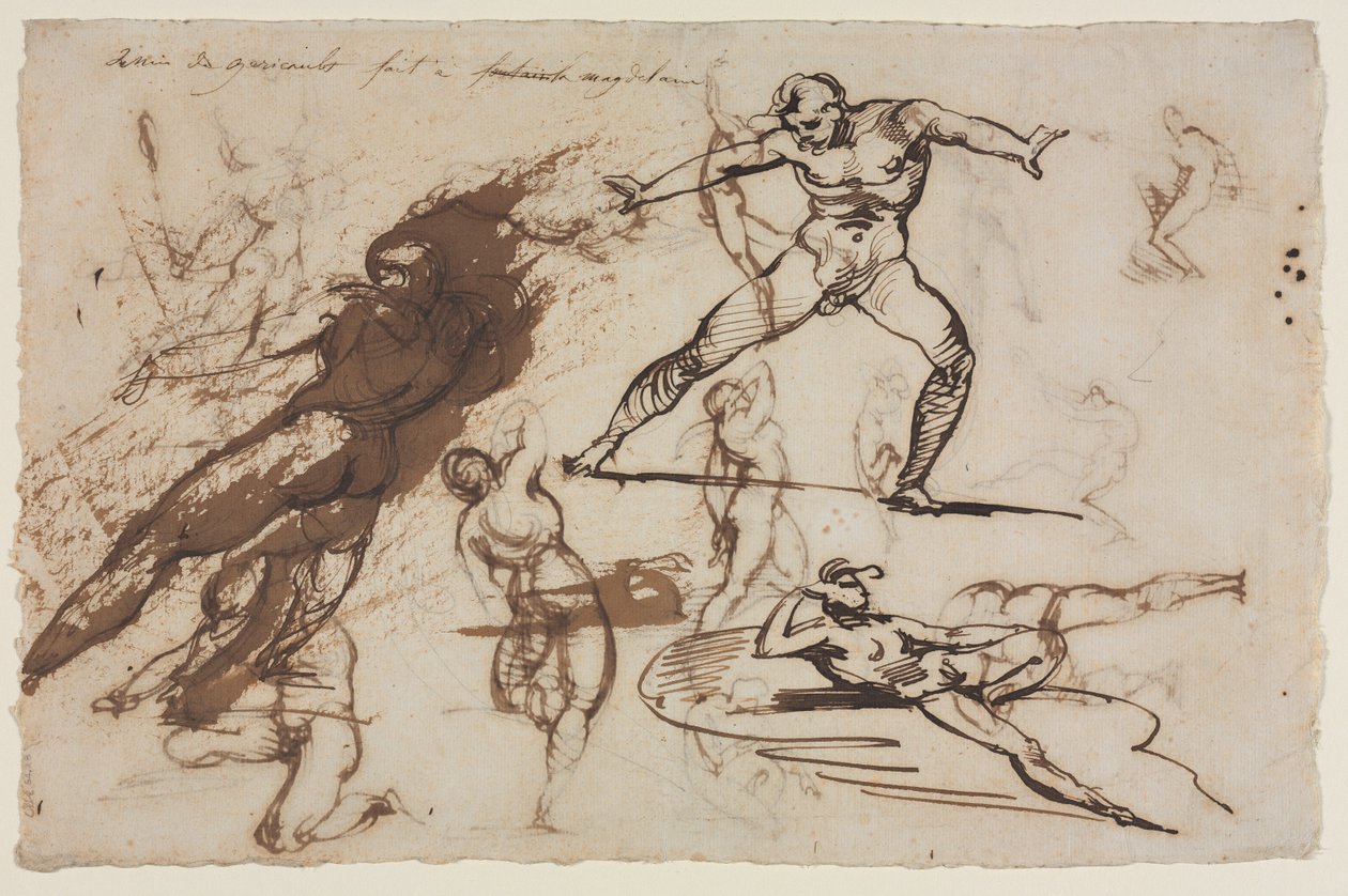 Feuille de croquis recto - Theodore Gericault