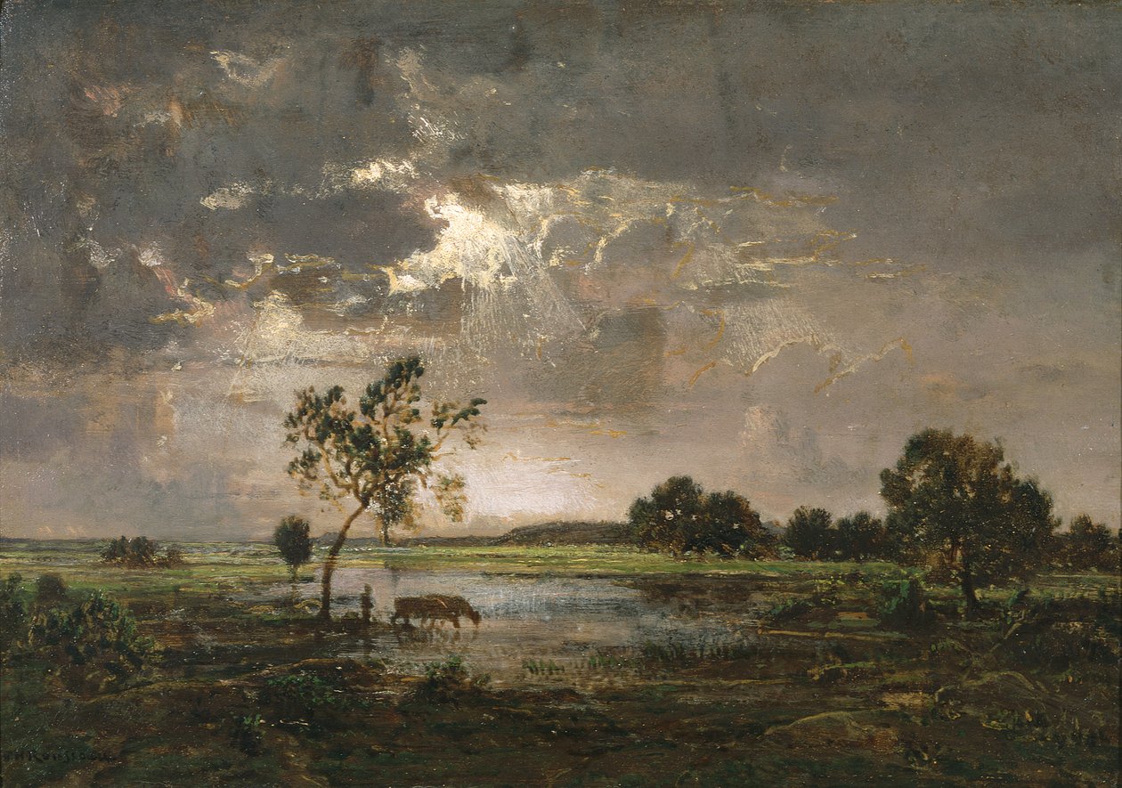 Paysage, vers 1842 (huile sur panneau) - Theodore Rousseau