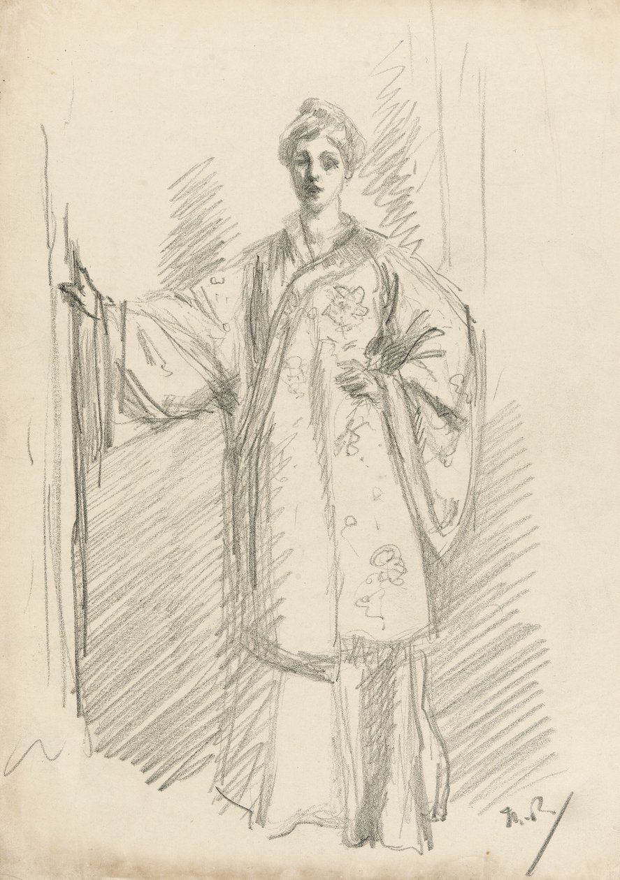 Figure debout en robe chinoise - Theodore Roussel