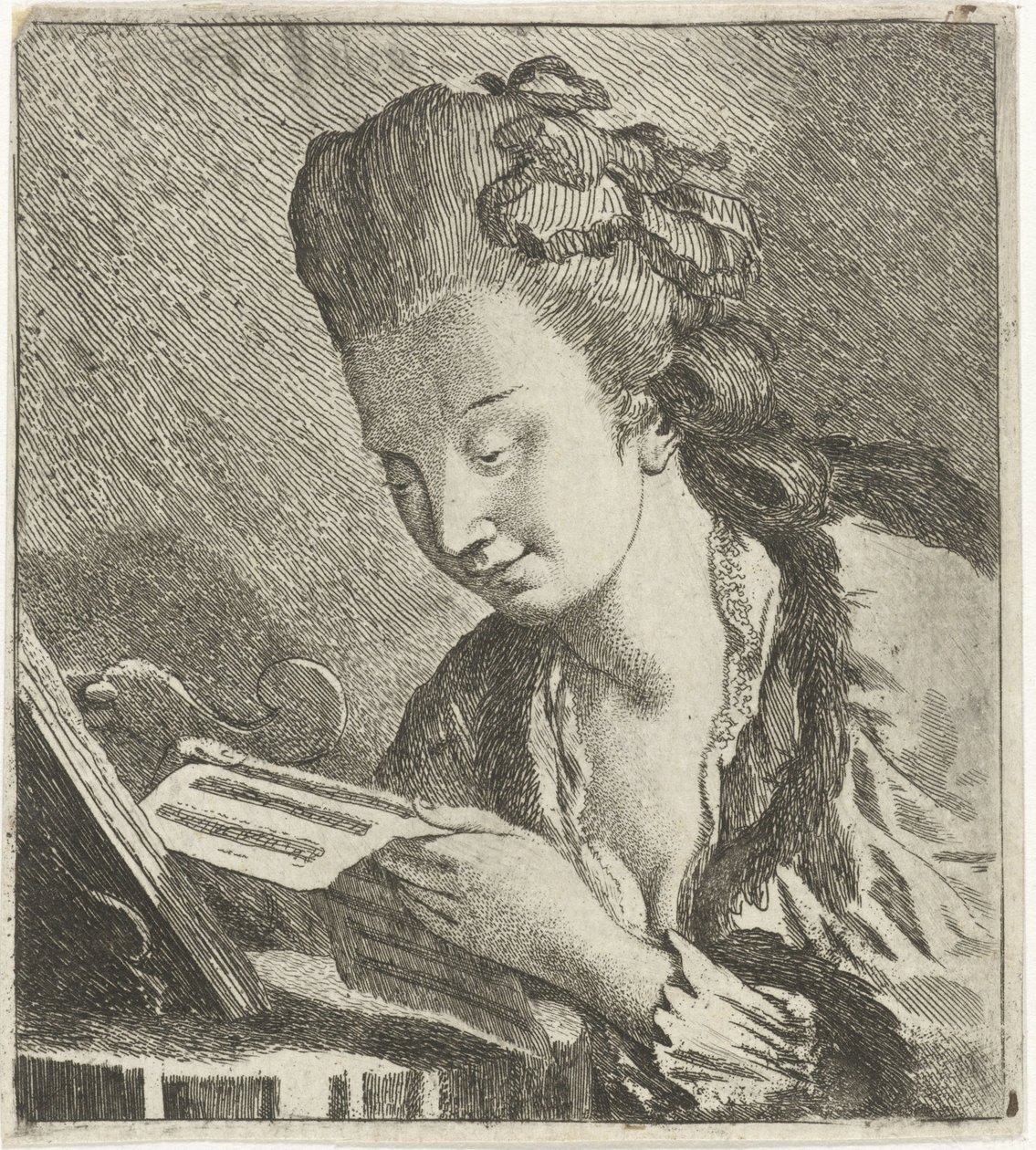 Jeune femme lisant une partition - Theodorus de Roode