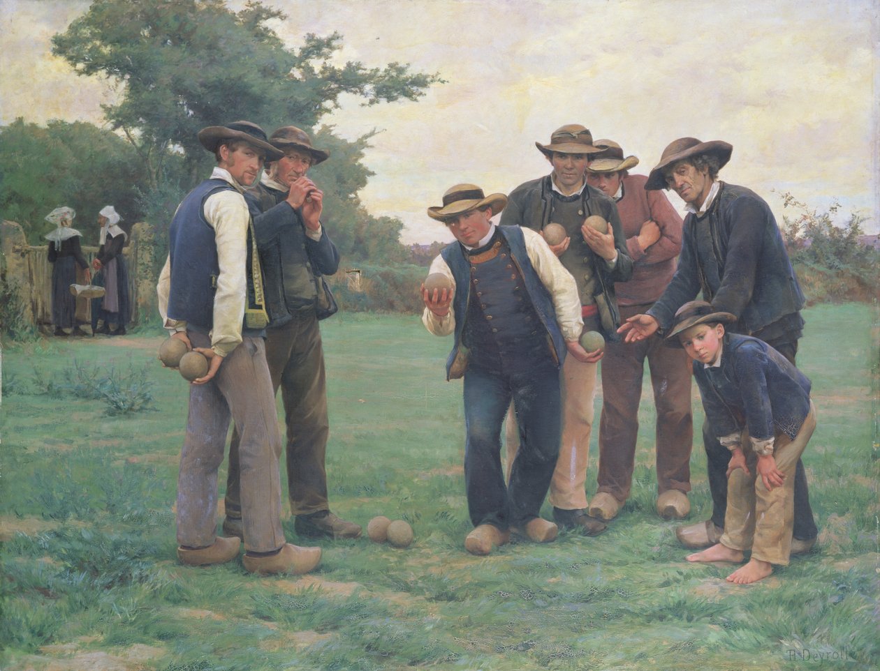 Jouer aux boules en périphérie de Concarneau - Theophile Louis Deyrolle