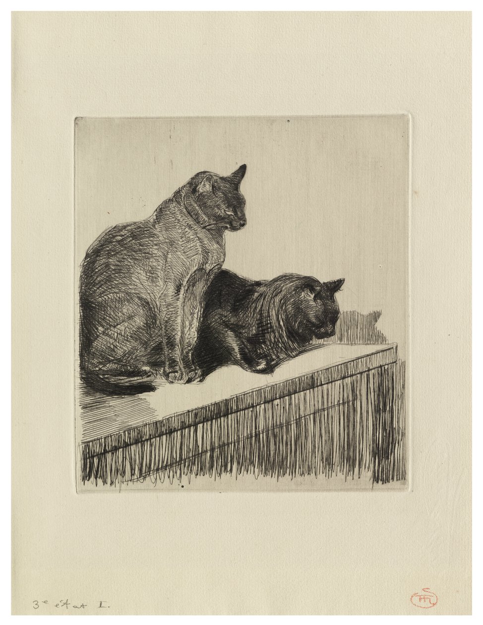 Deux chats sur un meuble - Théophile Alexandre Steinlen