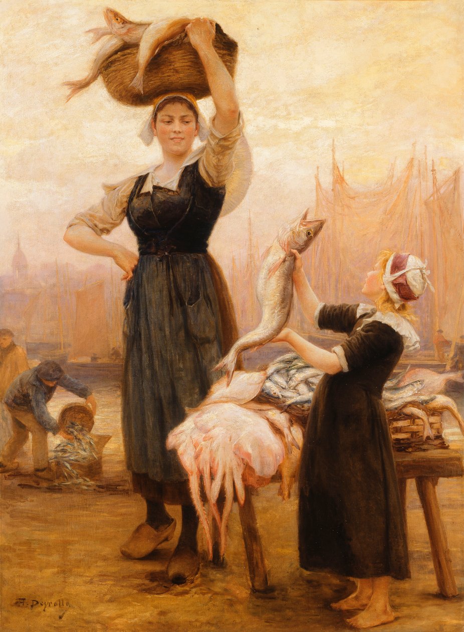 Retour à la pêche - Theophile Louis Deyrolle