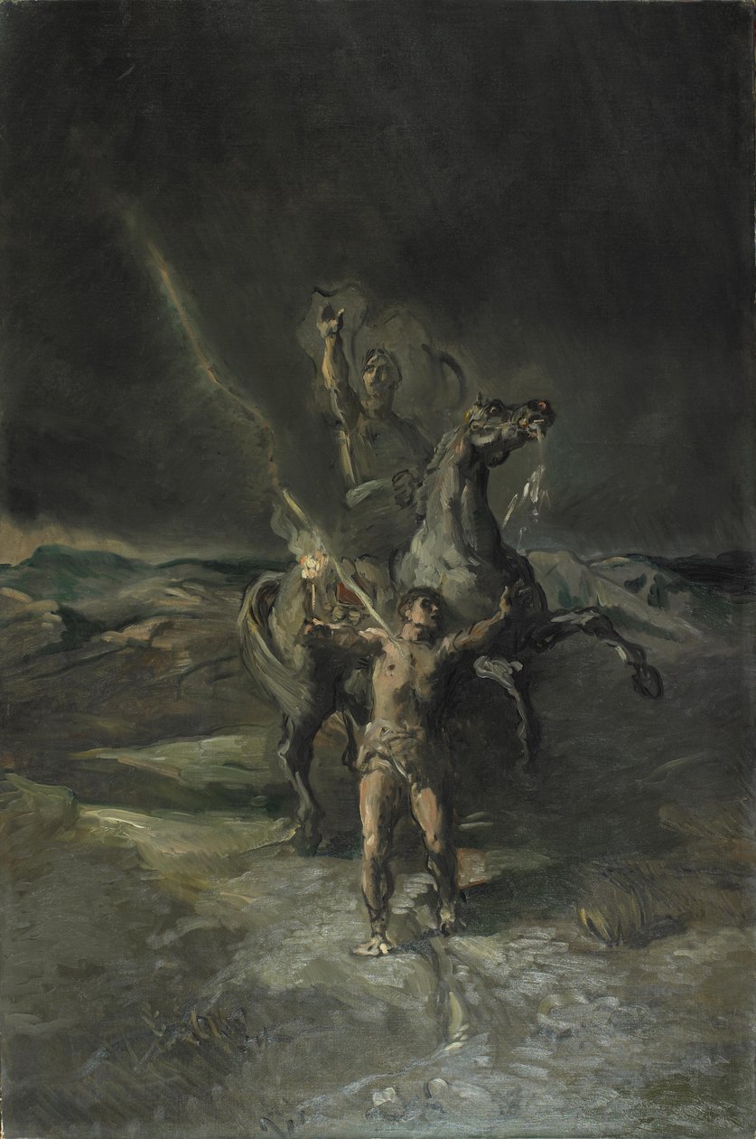 Empereur romain à cheval et son esclave frappé par la foudre - Théodore Chassériau