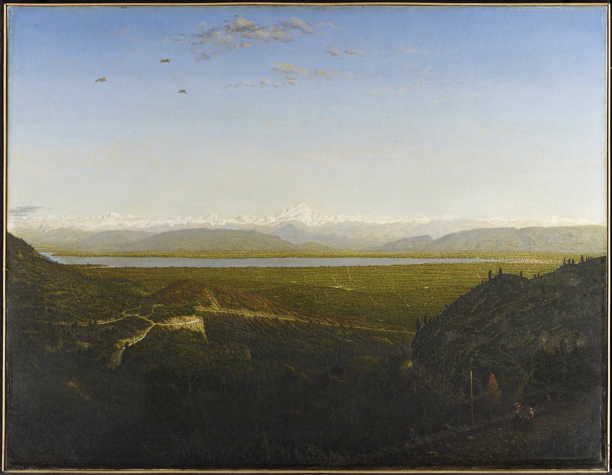 Vue du Mont Blanc, vu de La Faucille - Pierre Etienne Theodore Rousseau