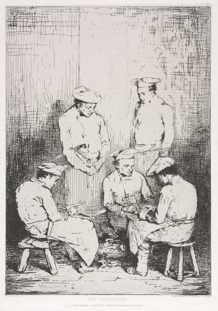 Les Éplucheurs de pommes de terre - Auguste Theodule Ribot