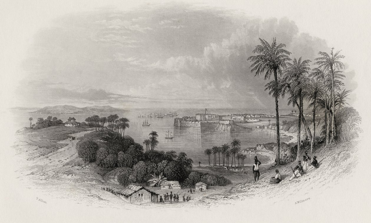 Bombay, Inde, gravé par A. Willmore (1814-88) - Thomas Allom
