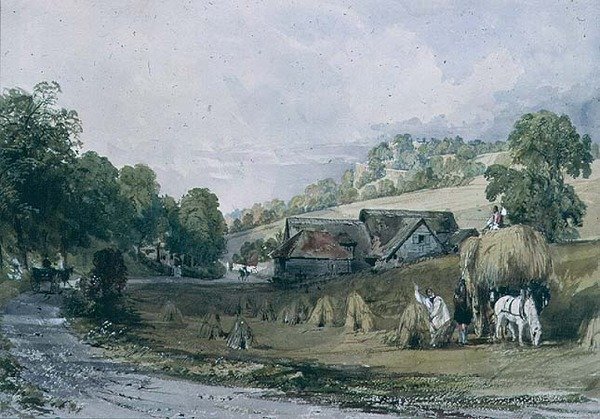 Fenaison à Ashurst, Surrey - Thomas Allom