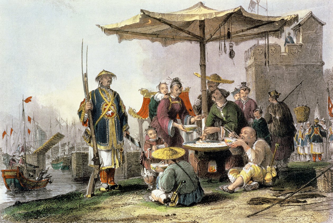 Vendeurs de riz à la station militaire de Tong-Chang-Too, de 