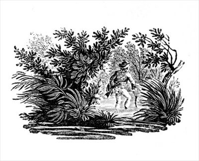Traversée de la rivière, de Land Birds, vers 1797 (gravure sur bois) - Thomas Bewick