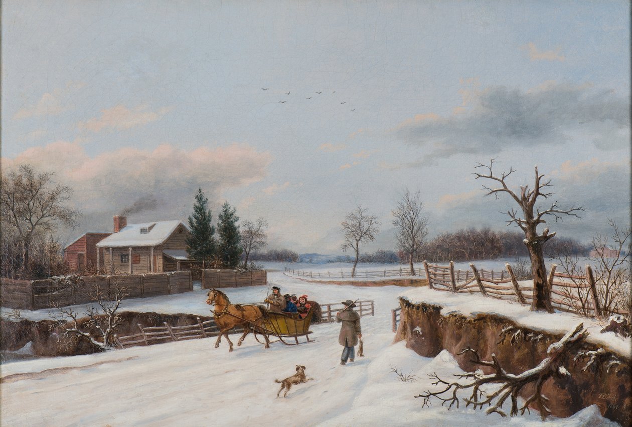 Scène de traîneau près de Philadelphie, 1841 - Thomas Birch