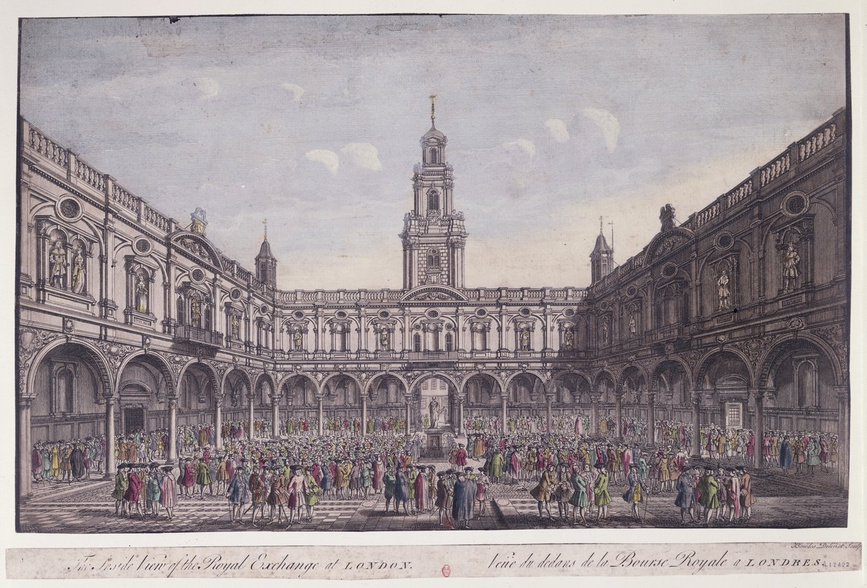 Vue intérieure de la Bourse Royale, Londres - Thomas Bowles