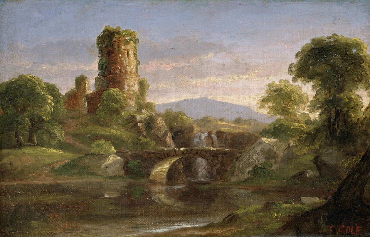 Château et rivière - Thomas Cole