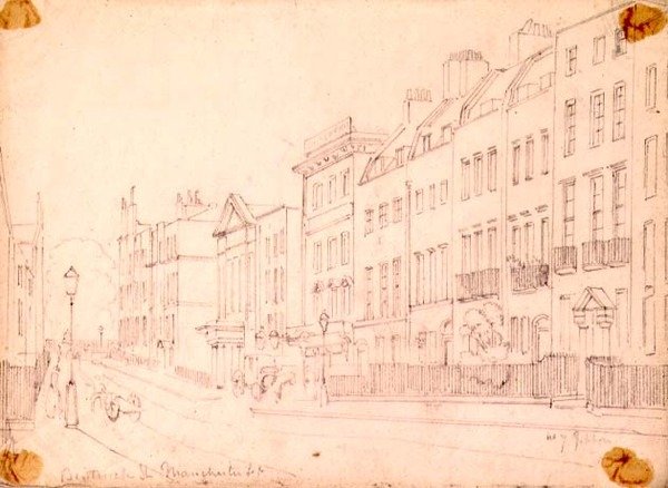 Bentinck Street, près de Manchester Square, Londres, vers 1850 - Thomas Colman Dibdin