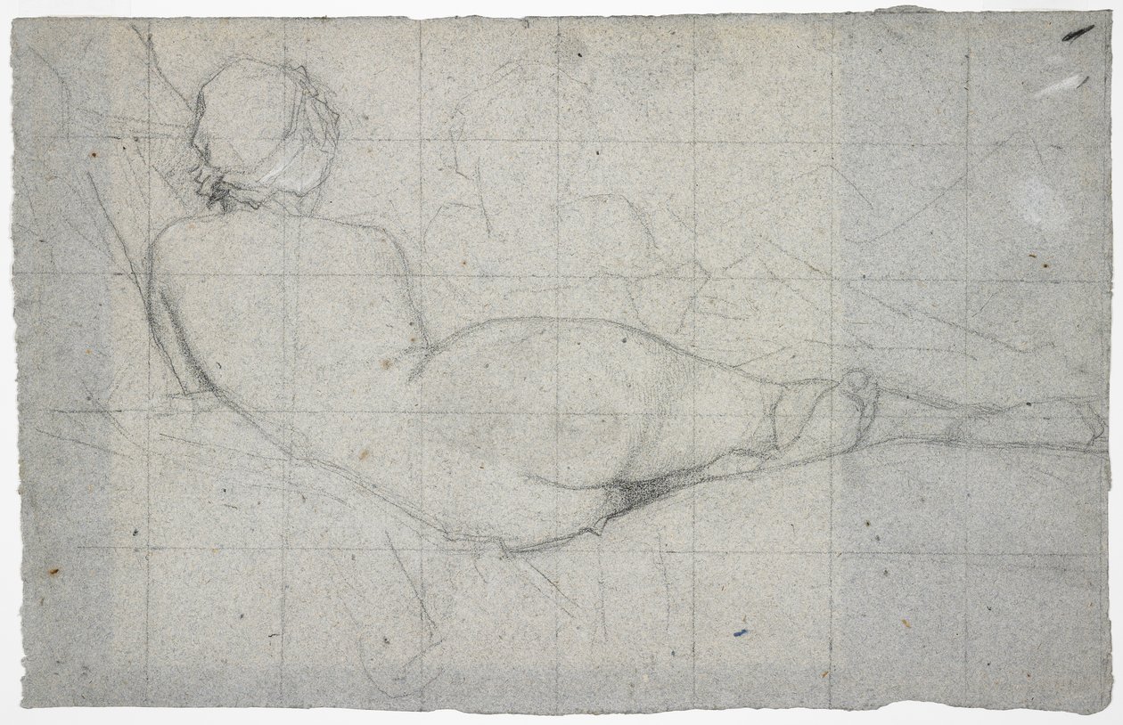 Femme nue allongée et étude partielle d