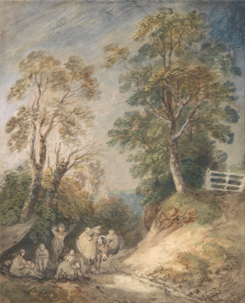 Chemin de campagne avec gitans se reposant - Thomas Gainsborough