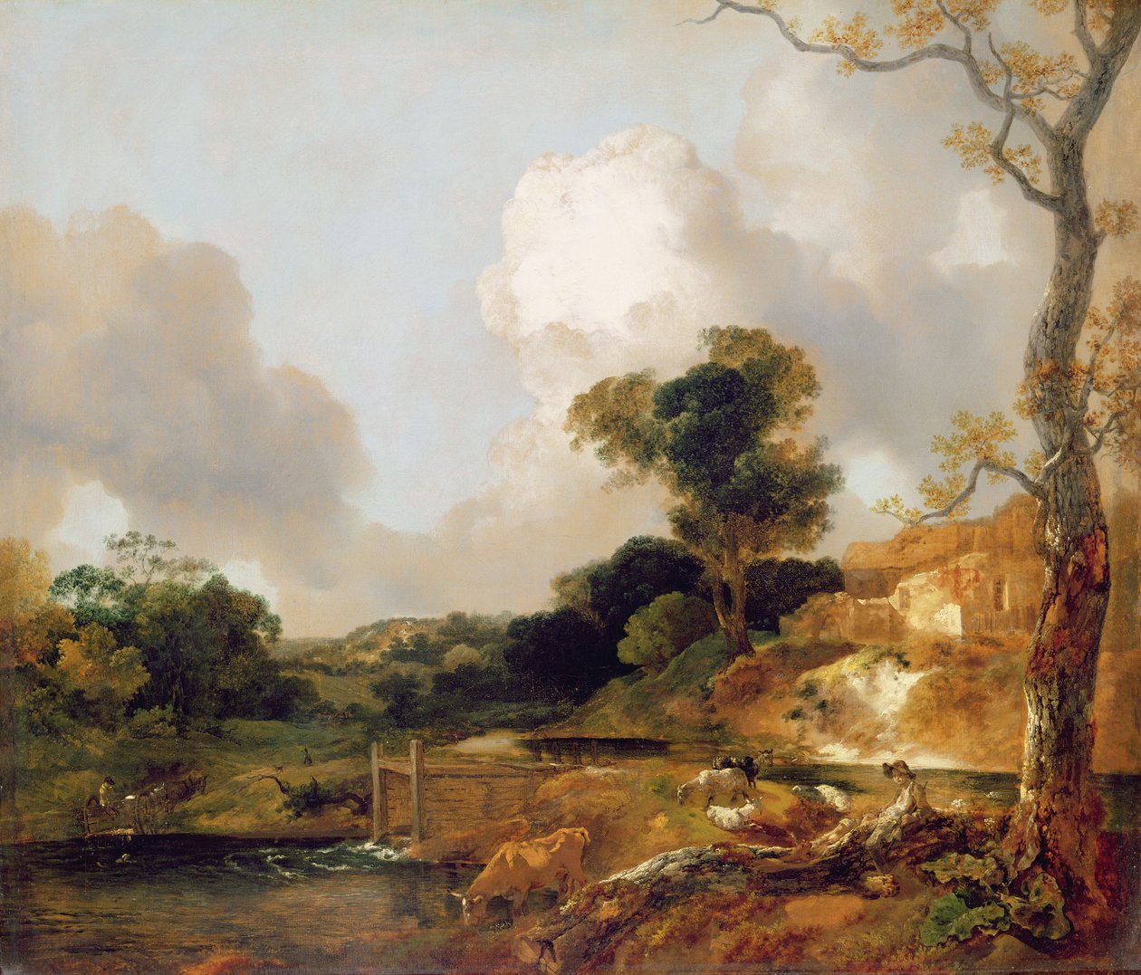 Paysage avec ruisseau et déversoir - Thomas Gainsborough