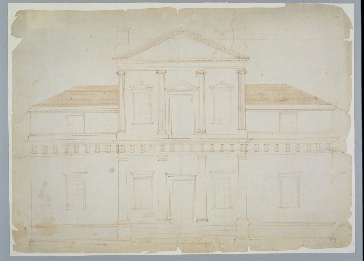 Monticello, Première Version (Élévation), probablement avant mars 1771 - Thomas Jefferson