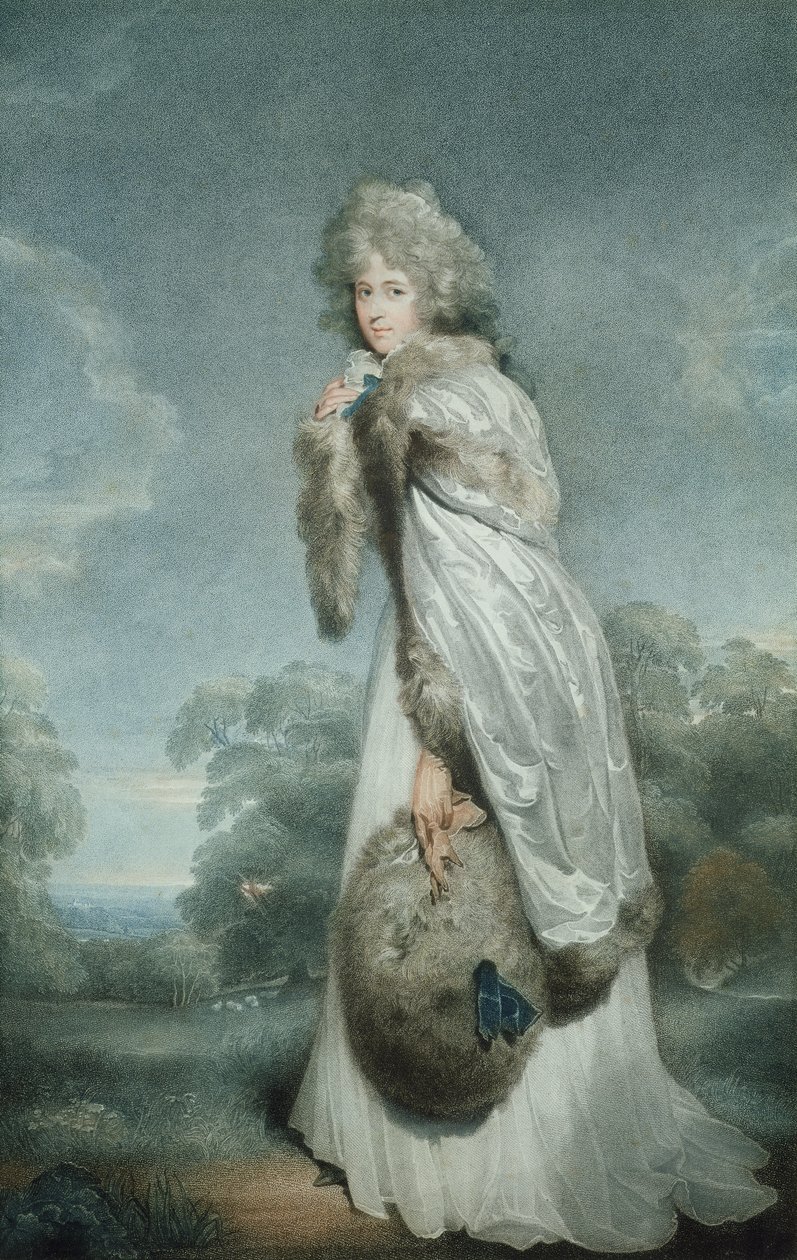 Miss Farren, gravée par Francesco Bartolozzi, pub. par Bull et Jeffreys, 1792 - Thomas Lawrence