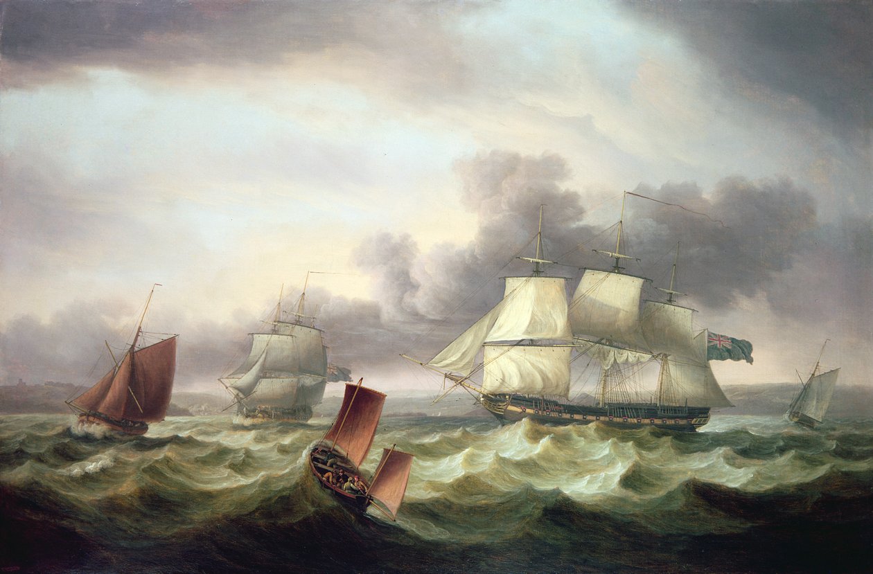 Navires au large de Plymouth Sound - Thomas Luny