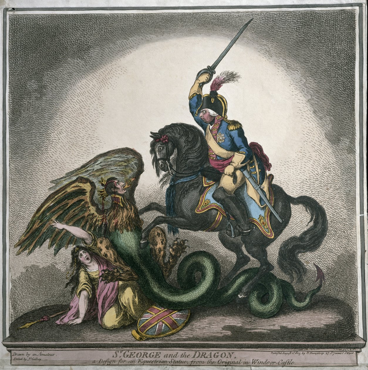 Saint Georges et le Dragon, un design pour une statue équestre, d