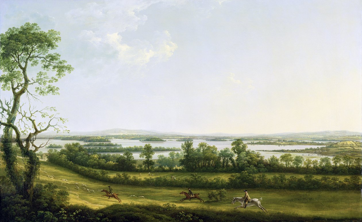 Lough Erne depuis Knock Ninney, avec Bellisle au loin, Comté de Fermanagh, Irlande, 1771 - Thomas Roberts