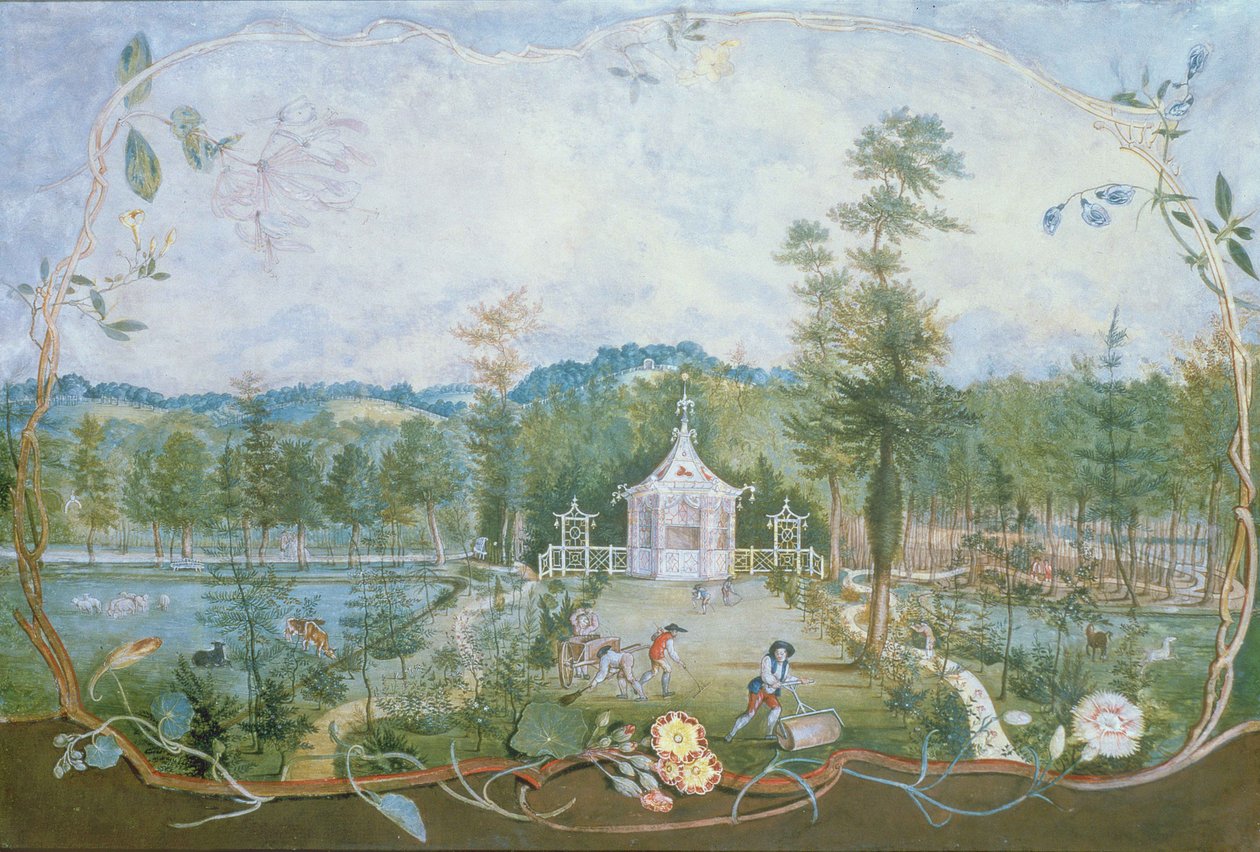 Pavillon chinois dans un jardin anglais, 18e siècle - Thomas Robins