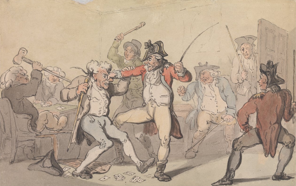 Un tricheur détecté cachant des cartes - Thomas Rowlandson