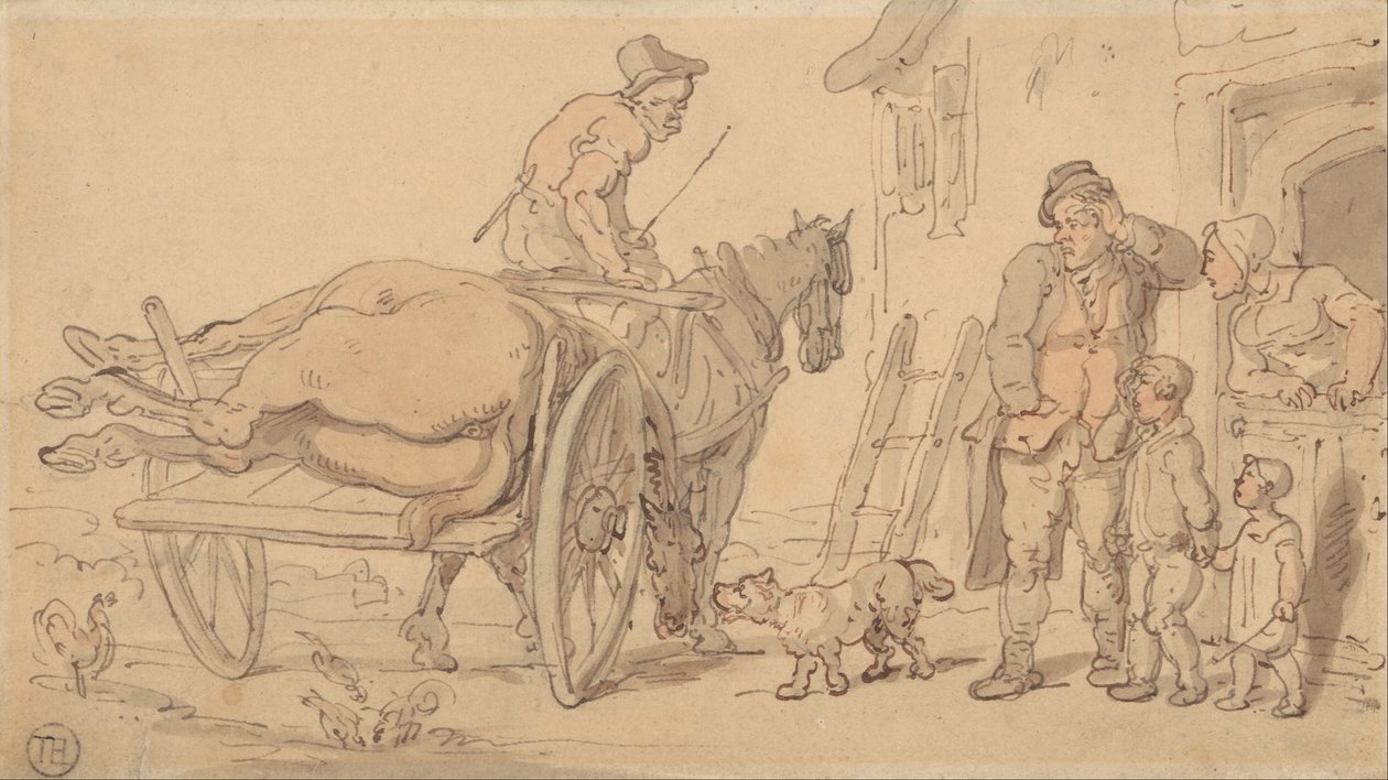 Un cheval mort sur une charrette de knackers - Thomas Rowlandson