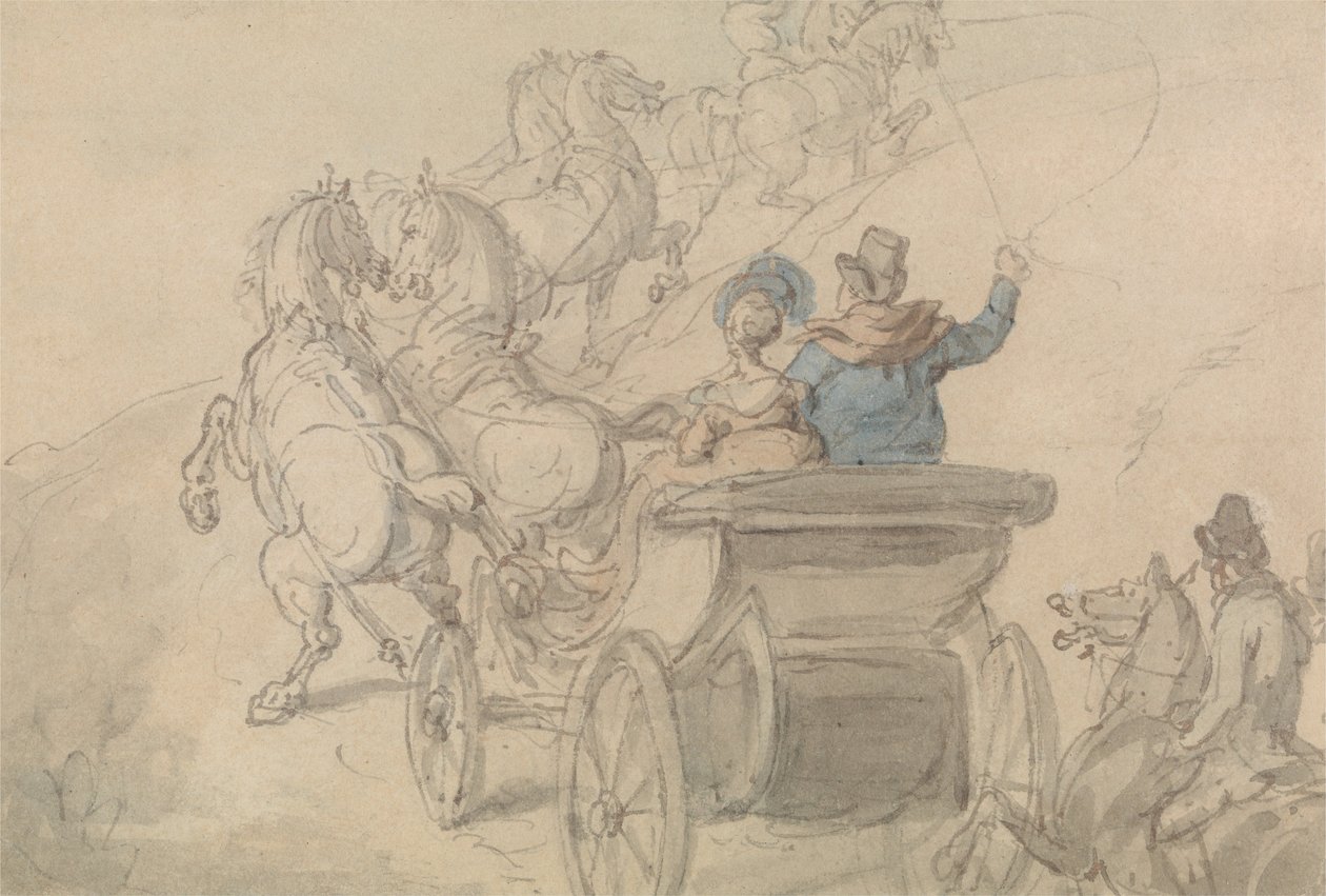 Un phaéton et six chevaux - Thomas Rowlandson