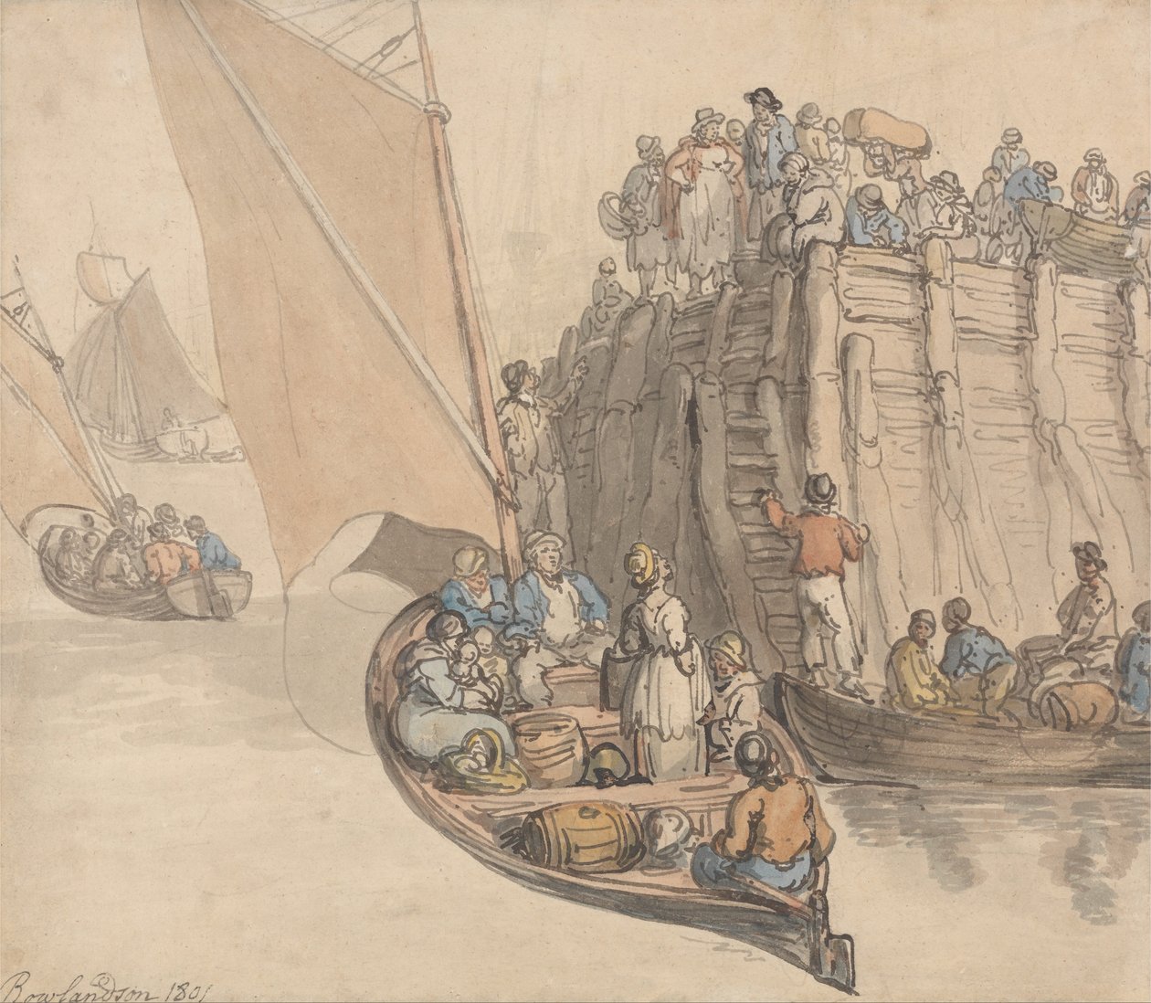 Un quai à Amsterdam - Thomas Rowlandson