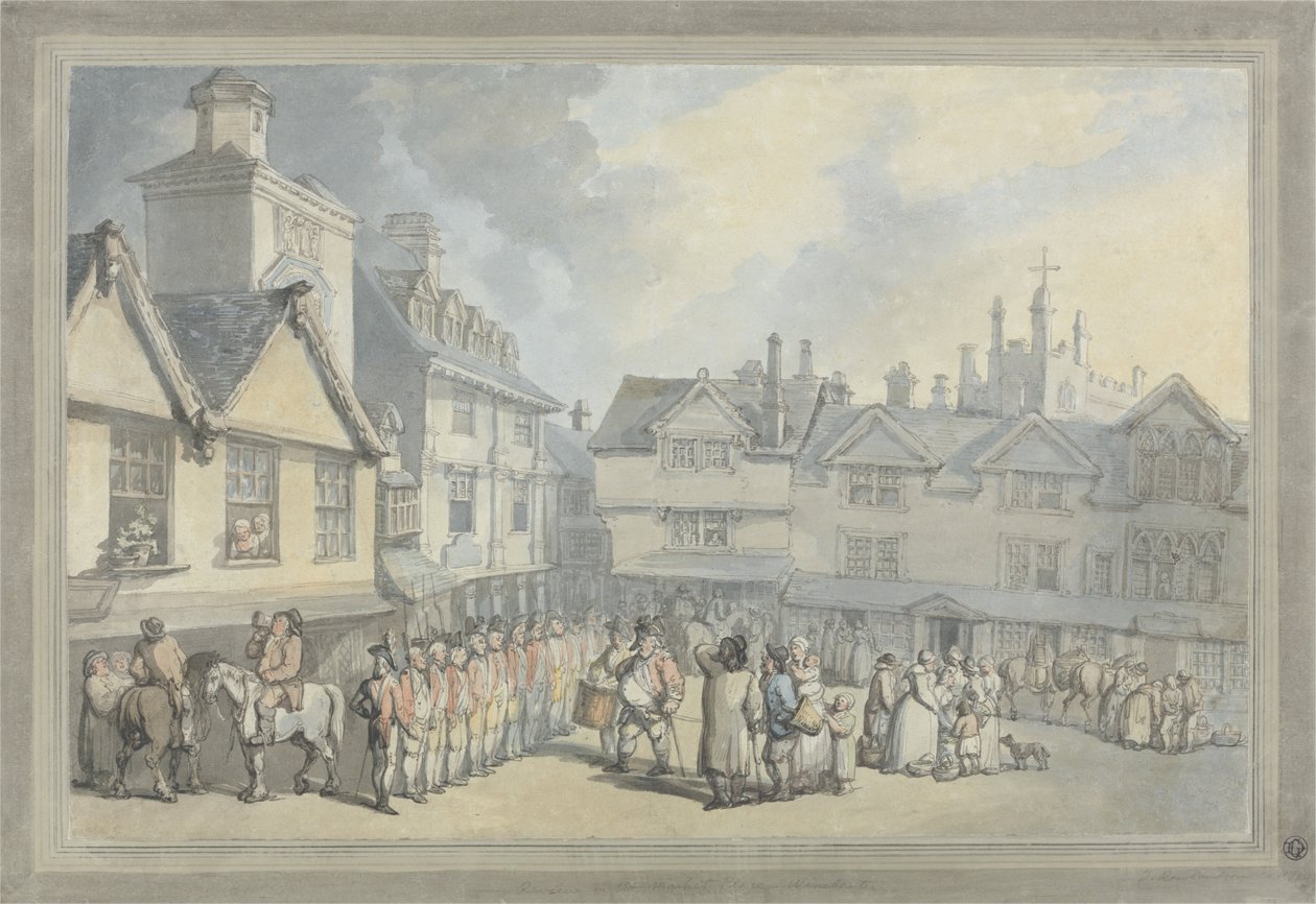 Une revue sur une place de marché - Thomas Rowlandson
