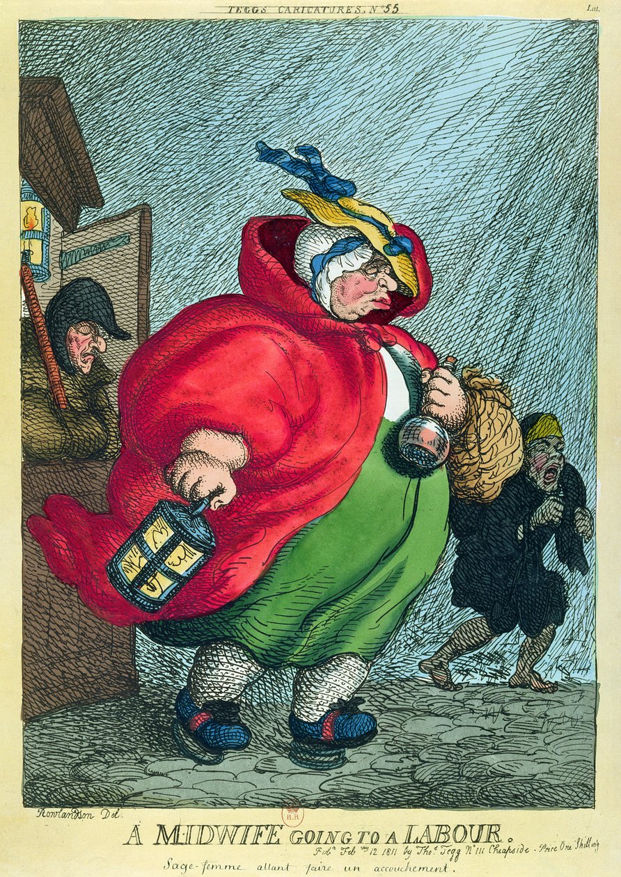 Une sage-femme allant à un accouchement, 1811 - Thomas Rowlandson