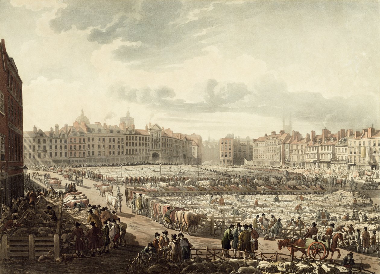 Vue aérienne du marché de Smithfield - Thomas Rowlandson