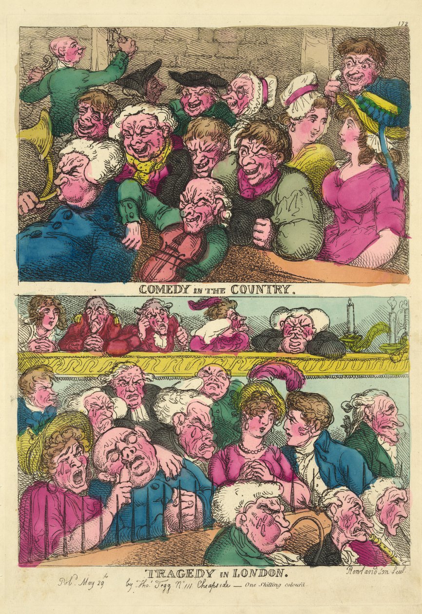 Comédie à la campagne, tragédie à Londres, 1807 - Thomas Rowlandson