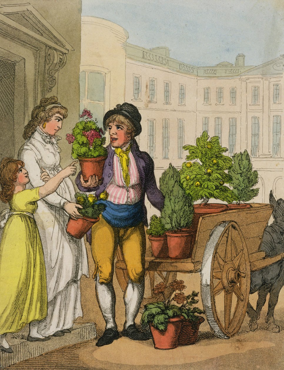 Les cris de Londres : Le vendeur de pots de jardin, 1799 - Thomas Rowlandson