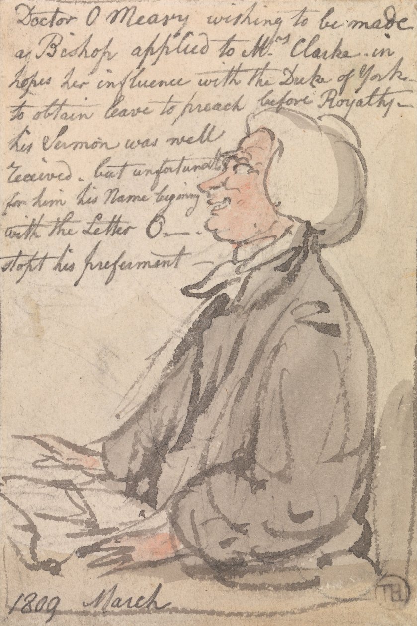 Le Dr OMeara prêchant - Thomas Rowlandson