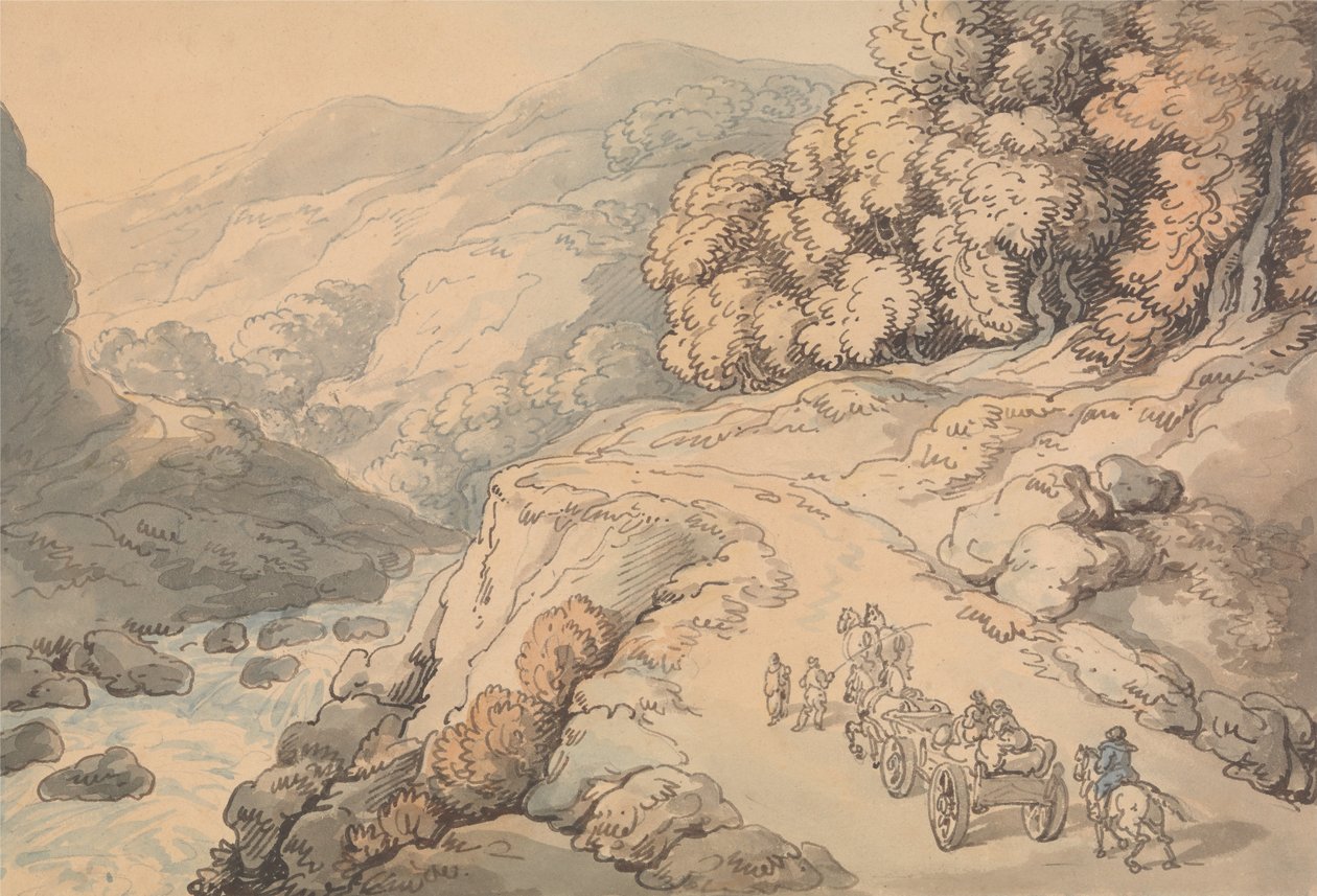 Chutes sur la rivière Conwy, nord du Pays de Galles - Thomas Rowlandson