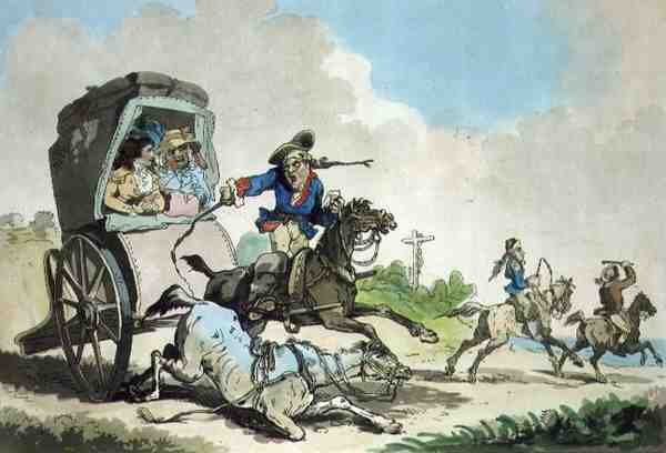 Voyage en France, ou La Première Étape de Calais, aquatinte par Francis Jukes, publié par T. Smith, 1785 - Thomas Rowlandson