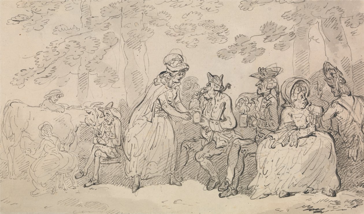 Laitières et gentilshommes dans le parc St. James - Thomas Rowlandson