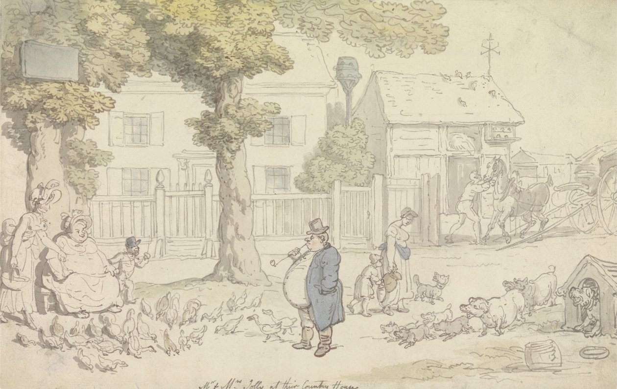 M. et Mme Jolly dans leur maison de campagne - Thomas Rowlandson