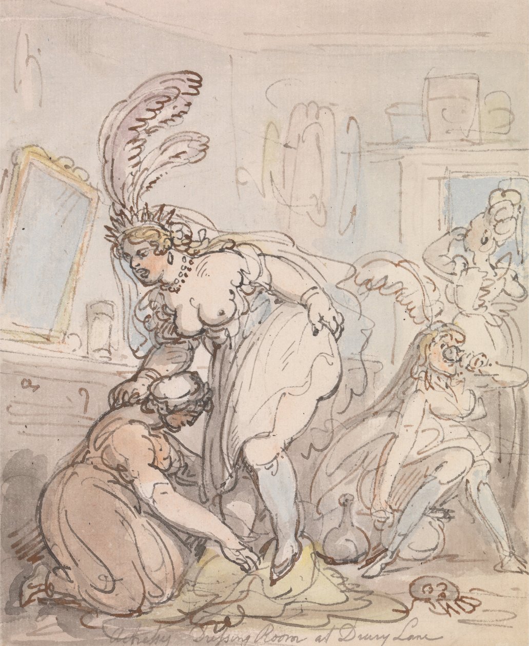 La loge des actrices à Drury Lane - Thomas Rowlandson