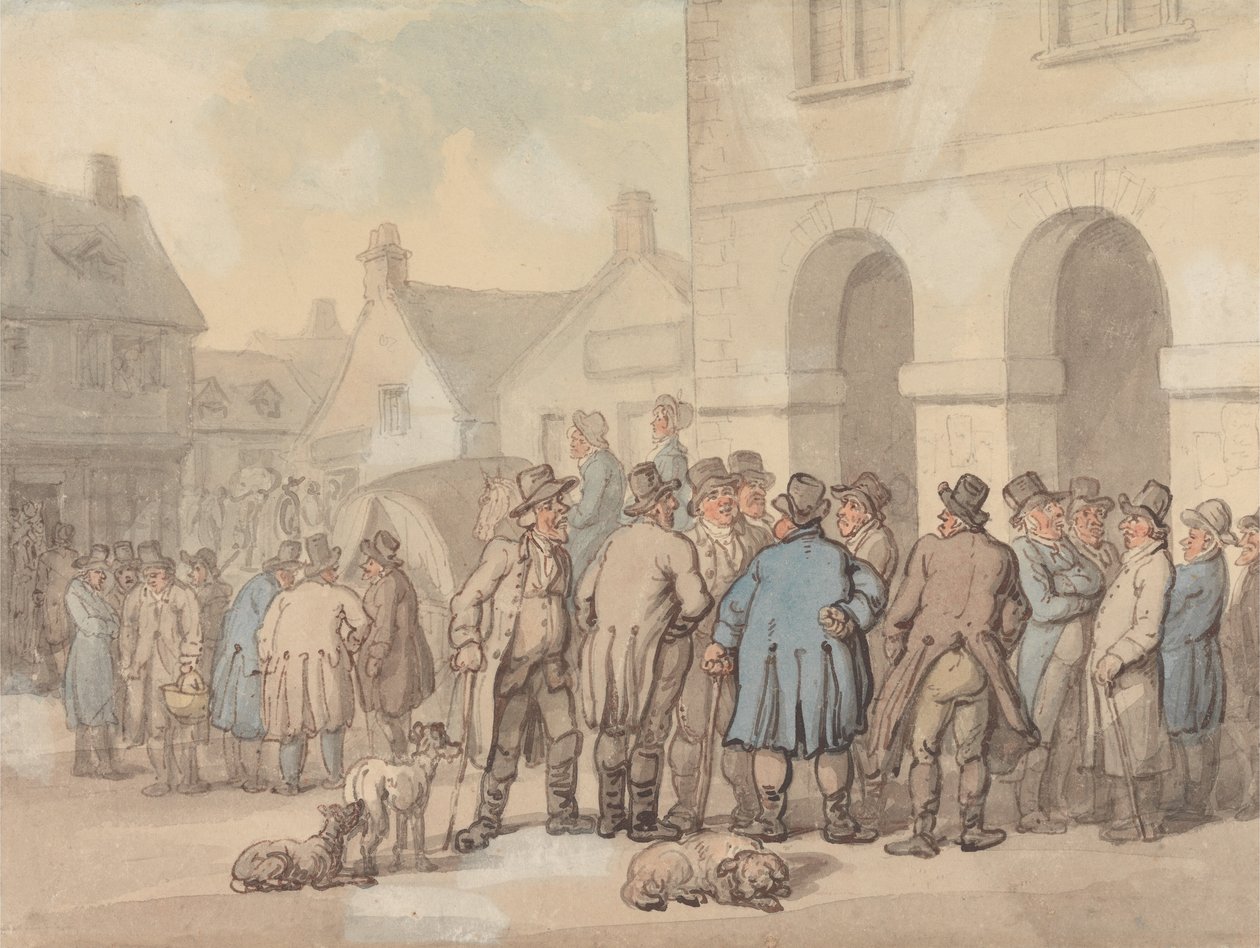 La place du marché, Brackley, Northamptonshire - Thomas Rowlandson