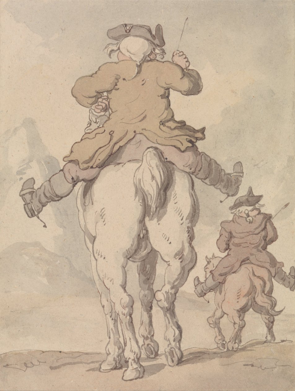 Deux hommes à cheval vus de dos - Thomas Rowlandson