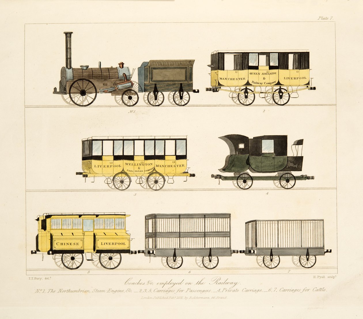 Voitures etc. utilisées sur le chemin de fer, 1831 - Thomas Talbot Bury