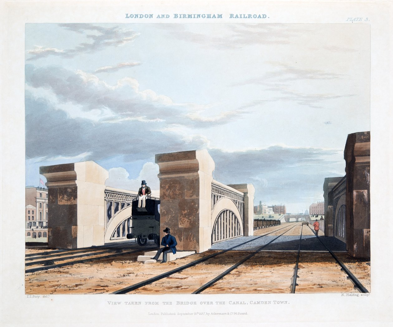 Vue prise du pont sur le canal, Camden Town, 1837 - Thomas Talbot Bury